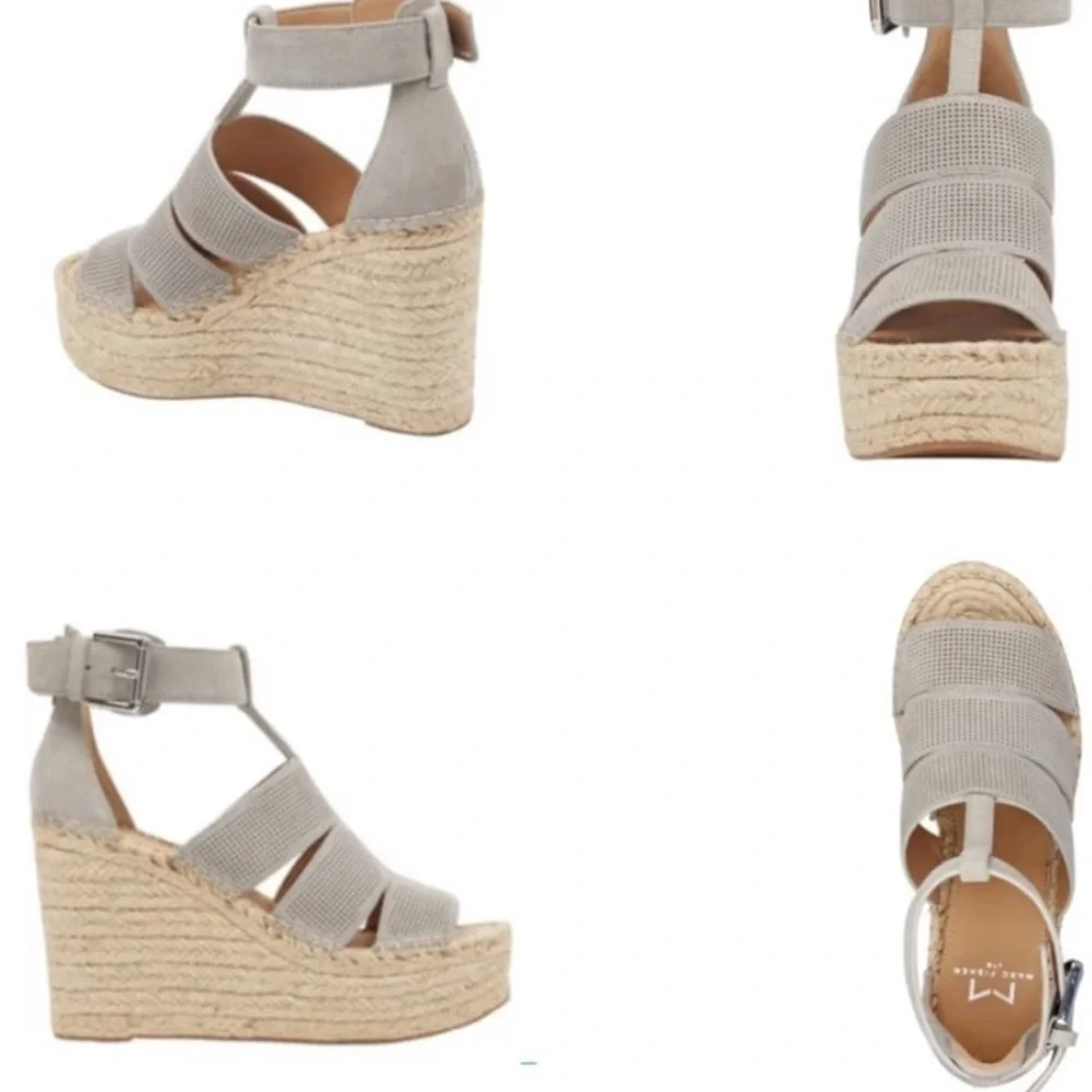 Marc Fisher Light Gray Wedge Sandals